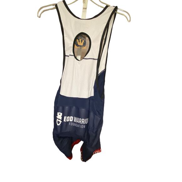 Canari Men's Size XXL Gravity XRT Padded Cycling Bib Shorts White Blue NWT - Picture 4 of 7